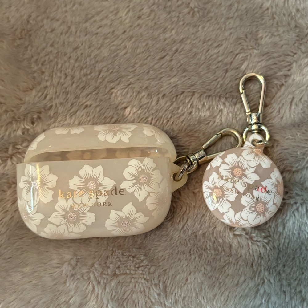 Kate spade AirPod pro and matching AirTag case